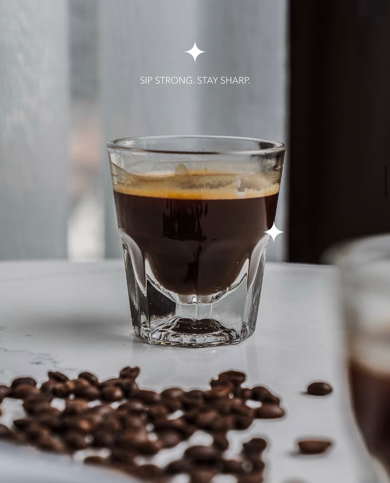 Double espresso pulled over fresh roasted beans at Deja Brew Amman