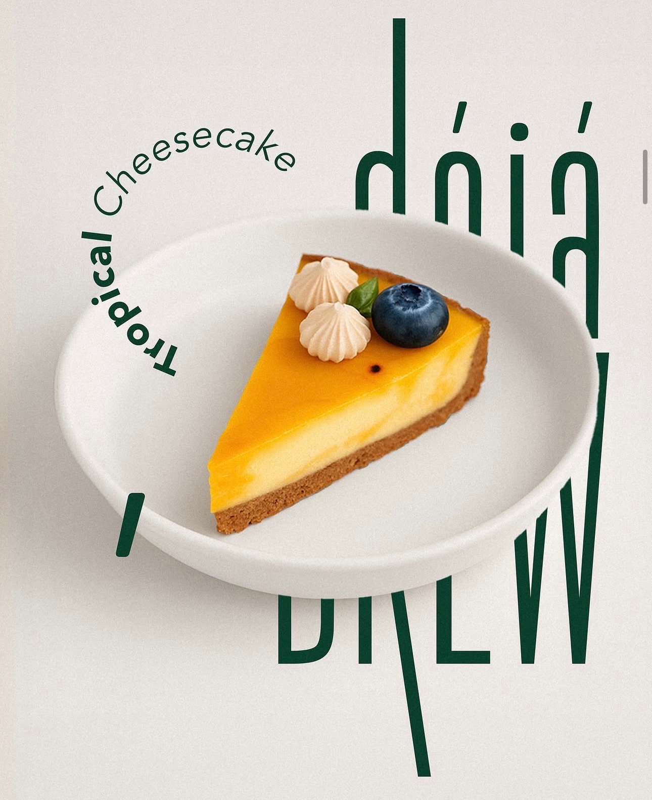 Deja Brew tropical cheesecake poster